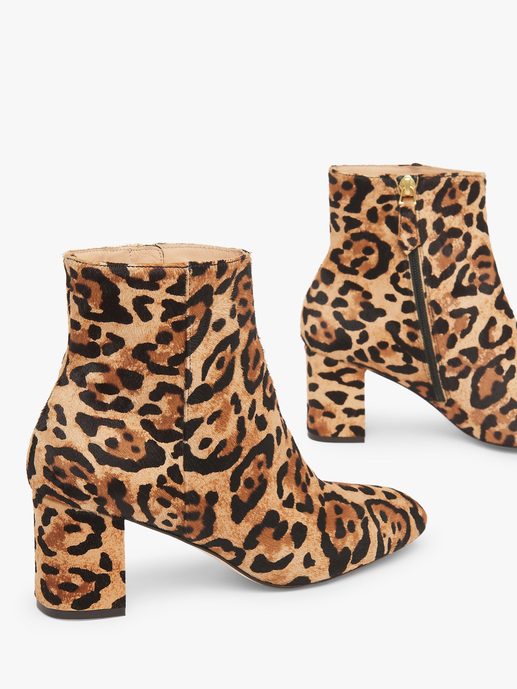 leopard calf hair booties