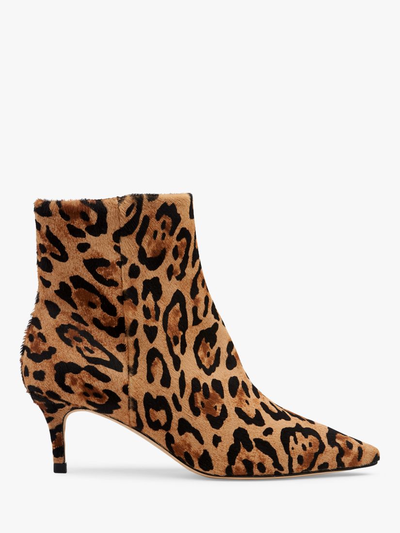L.K.Bennett Tamara Leopard Print Stiletto Ankle Boots, Natural