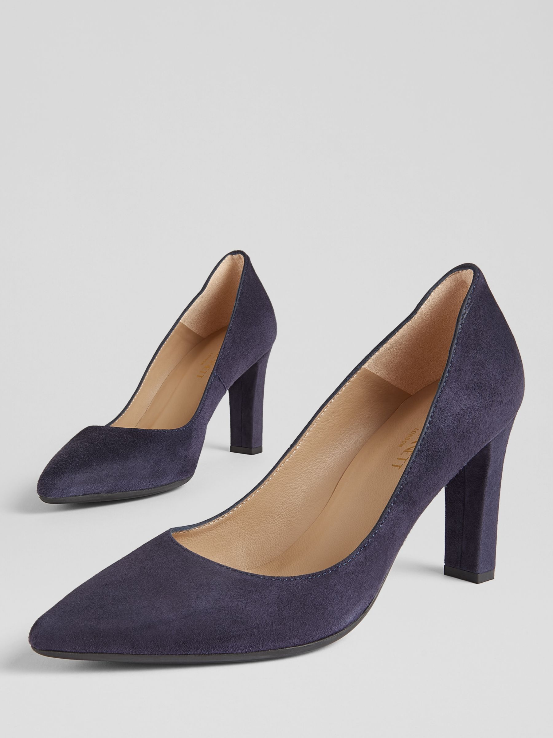 Navy suede block heel hot sale shoes