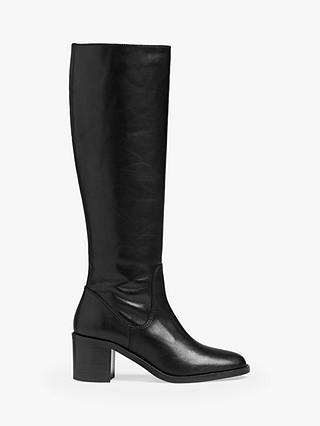 L.K.Bennett Yulia Leather Knee High Boots, Black