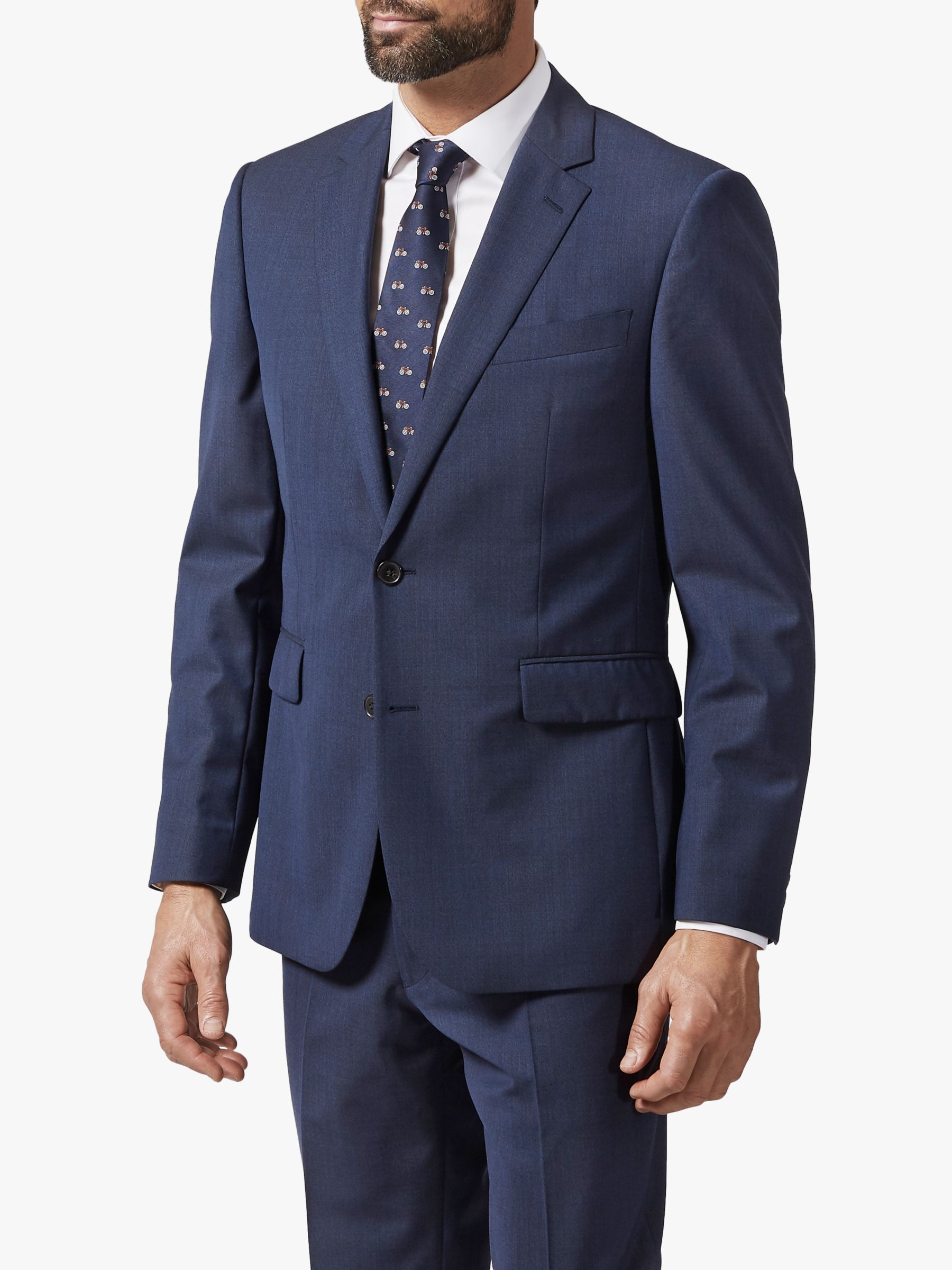 Chester by Chester Barrie Melange Wool Travel Suit Jacket, Navy at John ...