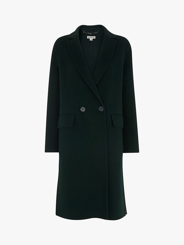 Whistles Double Faced Coat, Dark Green, XS