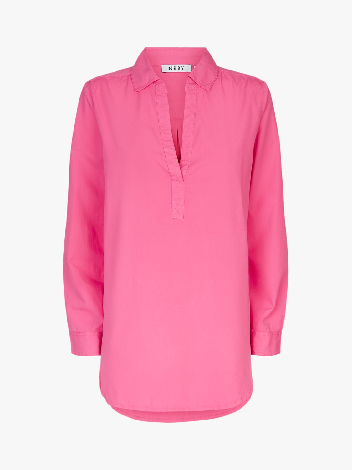 NRBY Chrissie Cotton Poplin Shirt, Hot Pink at John Lewis & Partners