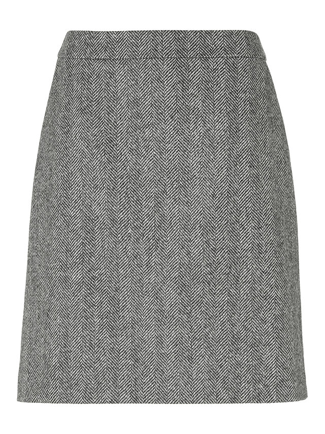 Boden British Tweed Skirt, Grey Herringbone, 8R