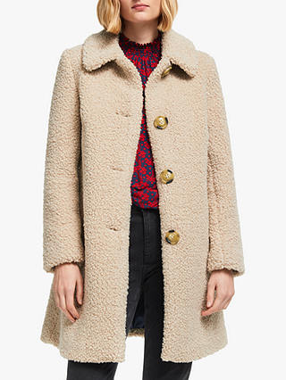 Boden Cowell Teddy Coat, Natural