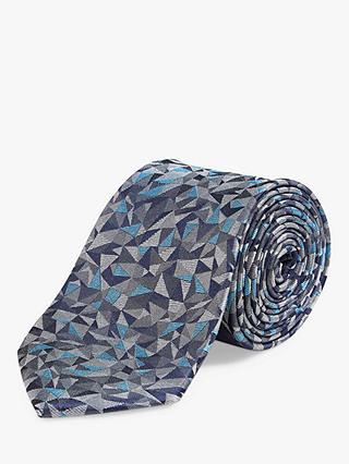 Richard James Mayfair Graphic Triangle Silk Tie, Teal