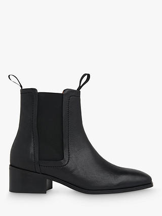 Whistles Fernbrook Leather Ankle Boots, Black
