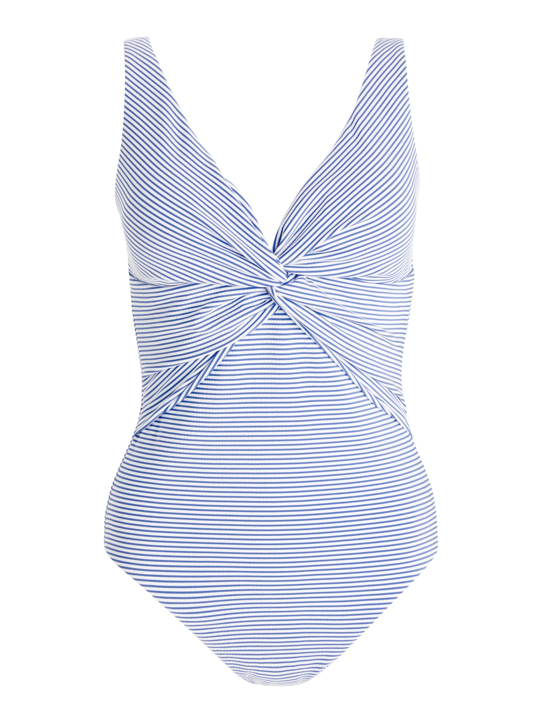 John Lewis St Tropez Twist Front Swimsuit, Blue