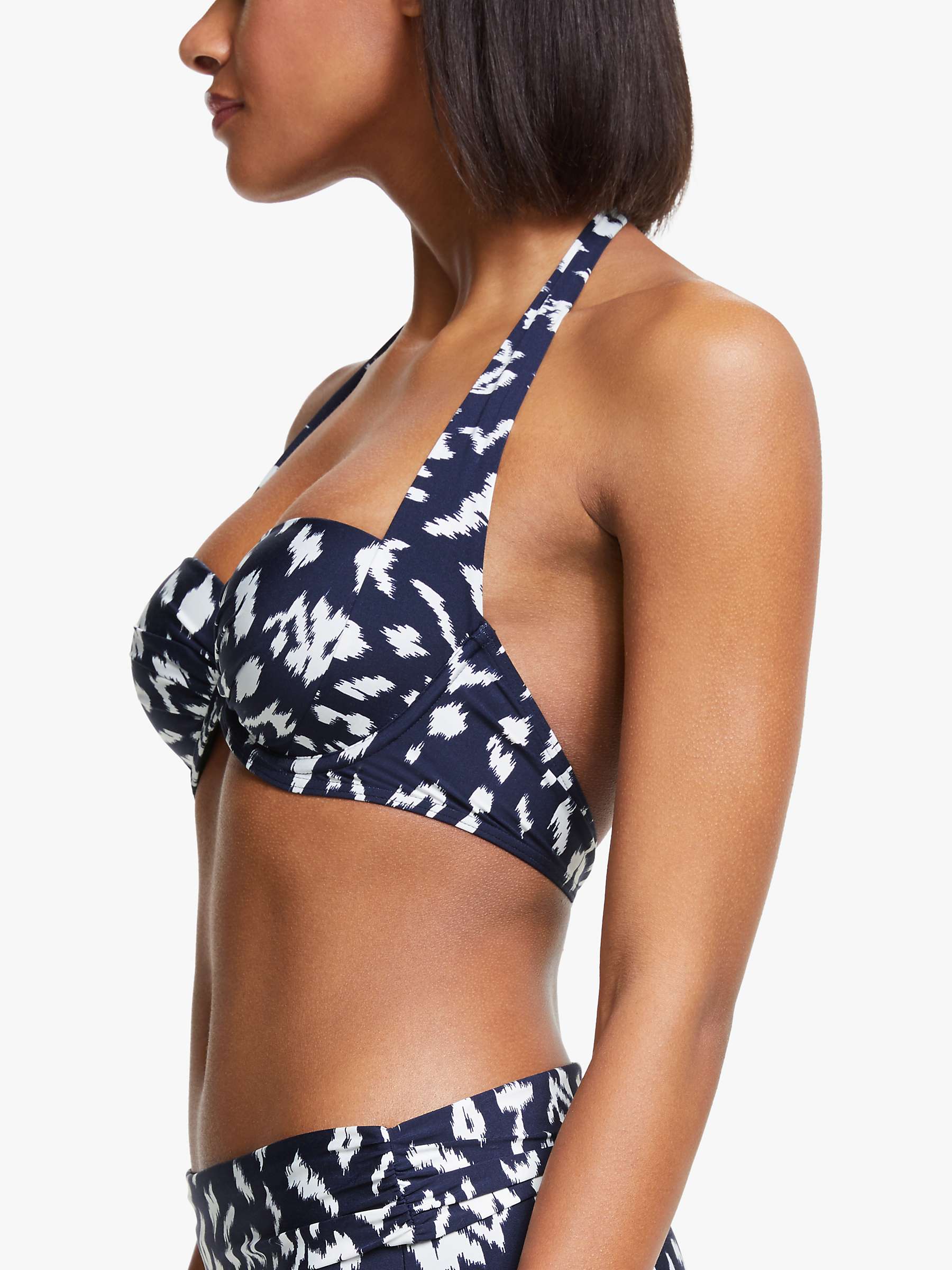Buy John Lewis Tangier Ikat Sling Halter Bikini Top, Denim Online at johnlewis.com