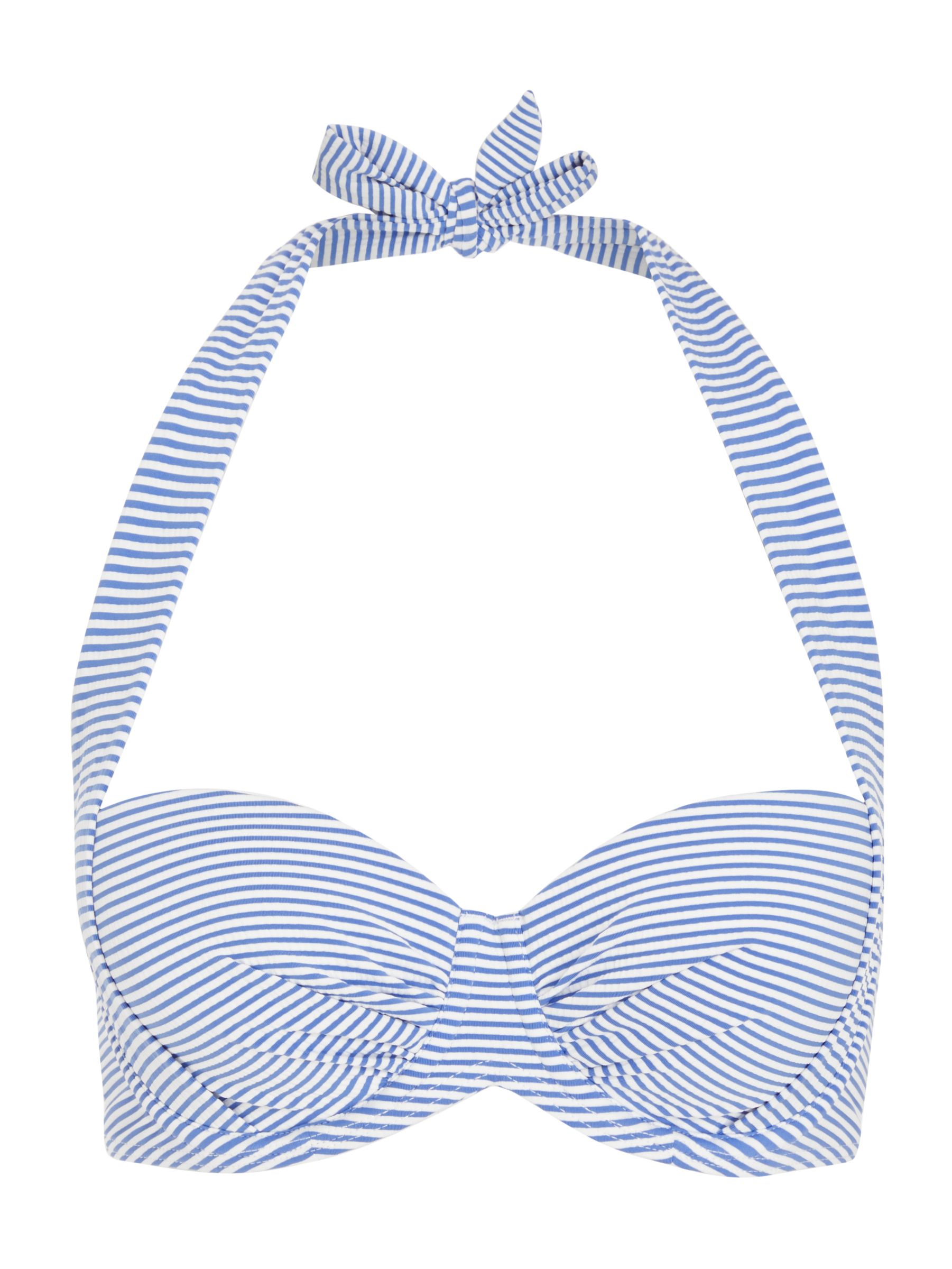 John Lewis St Tropez Sling Halter Bikini Top, Blue, 32B