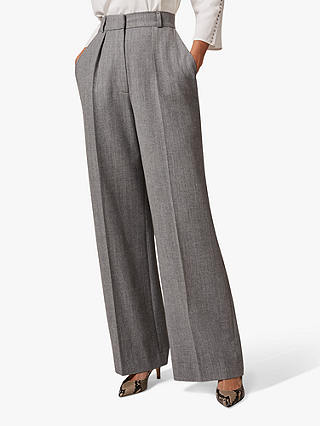 Phase Eight Ishara Flannel Wool Blend Wide-Leg Trousers