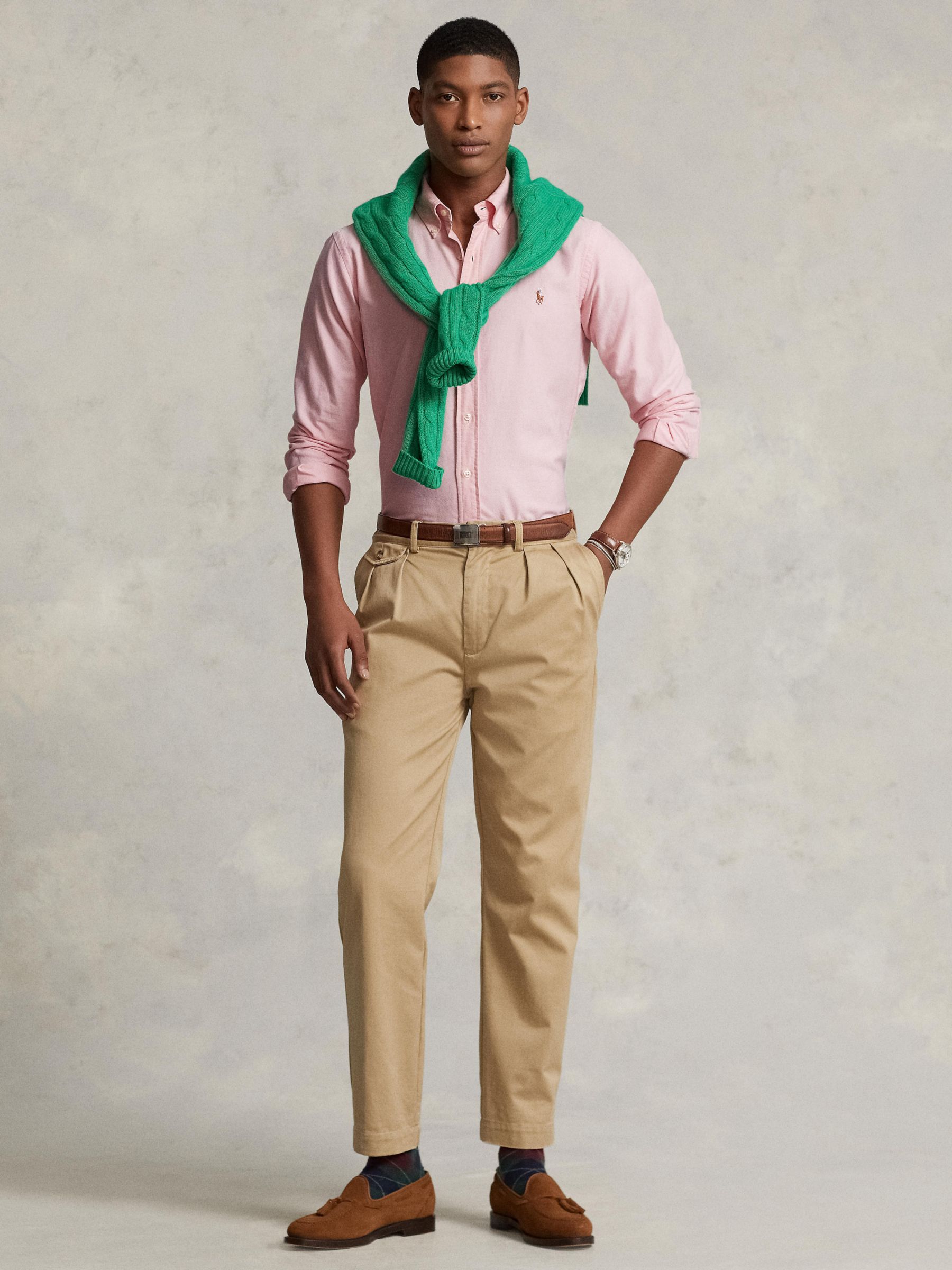 Polo Ralph Lauren Custom Fit Oxford Shirt, Pink at John Lewis