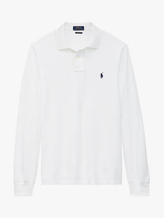 Polo Ralph Lauren Custom Slim Fit Long Sleeve Polo Shirt, White