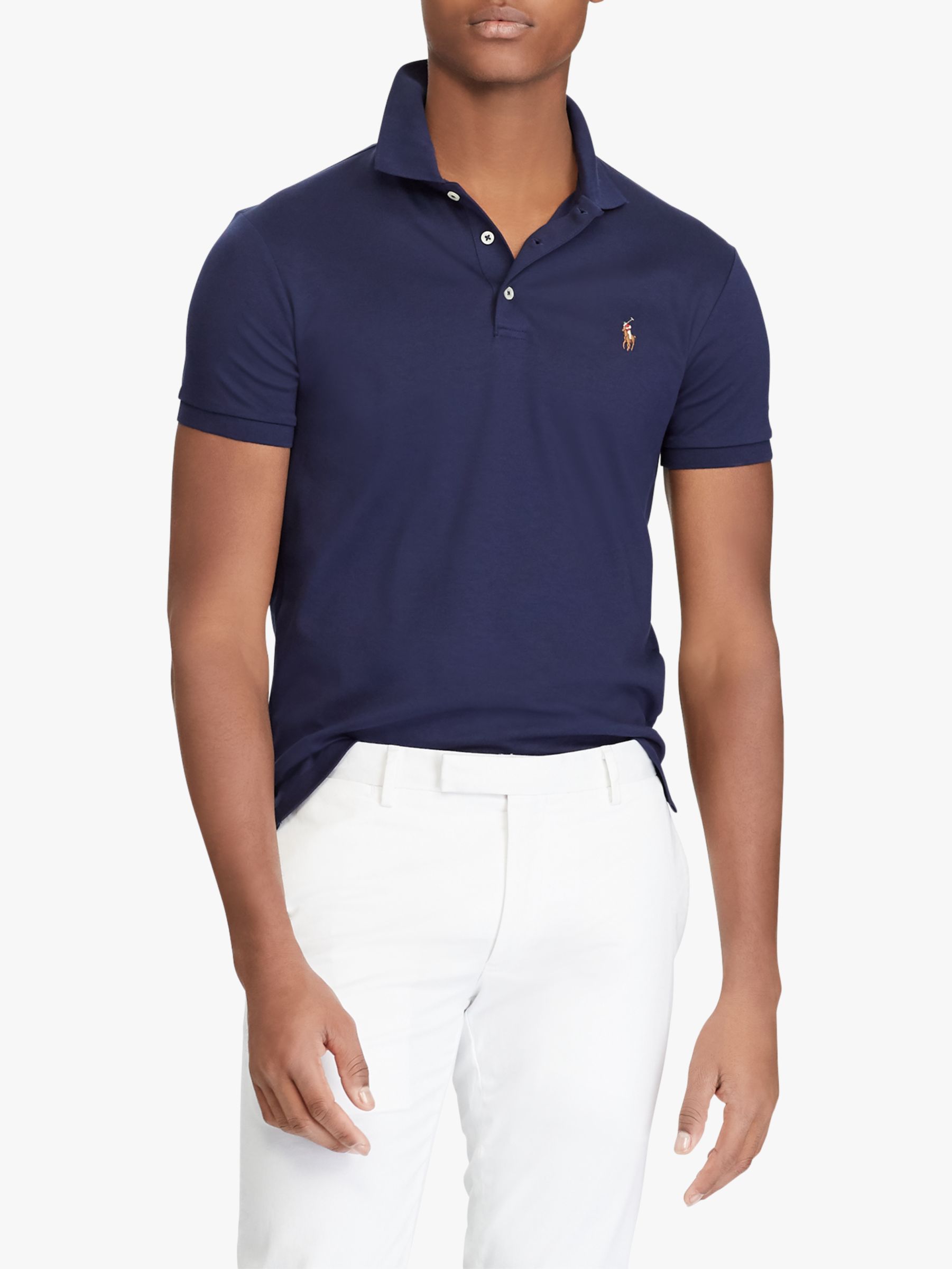 Polo Ralph Lauren Slim Fit Soft Touch Polo Shirt, French Navy at John ...