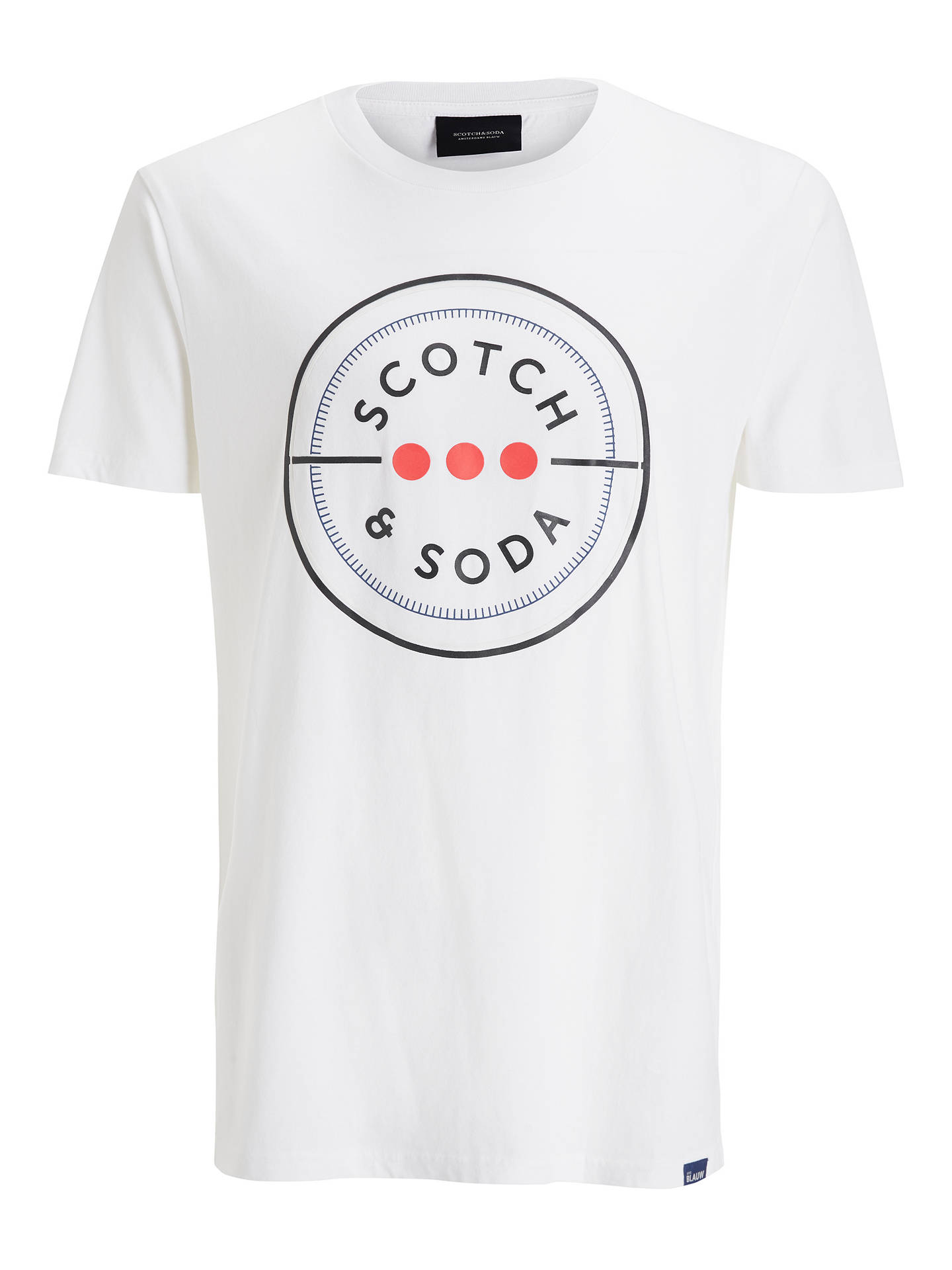 Scotch & Soda Graphic Print T-Shirt, White at John Lewis & Partners