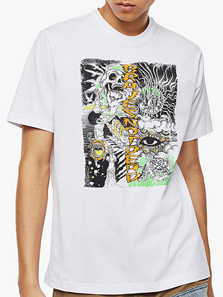 Diesel T-Just Sketched Graphic Print T-Shirt, White
