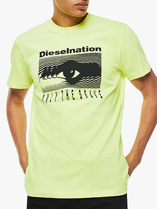 Diesel T-Diego Dieselnation Graphic T-Shirt, Lime