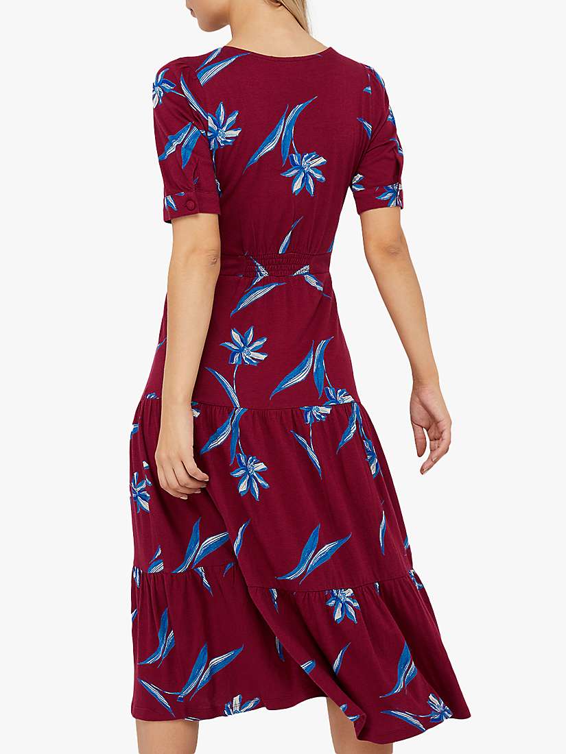 Buy Monsoon Billie Printed Tiered Dress, Red Online at johnlewis.com