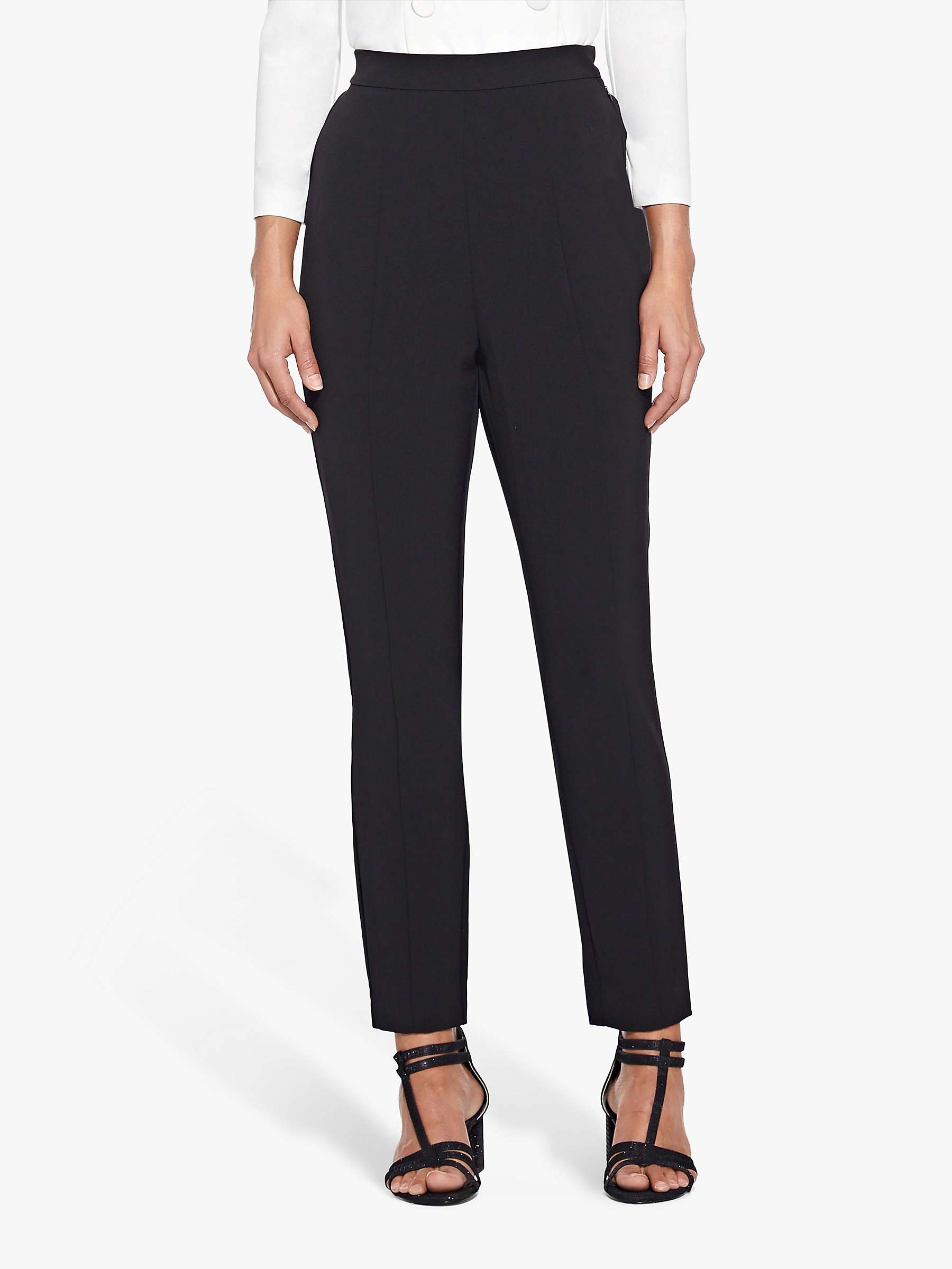 Buy Adrianna Papell Crepe Slim Trousers, Black Online at johnlewis.com