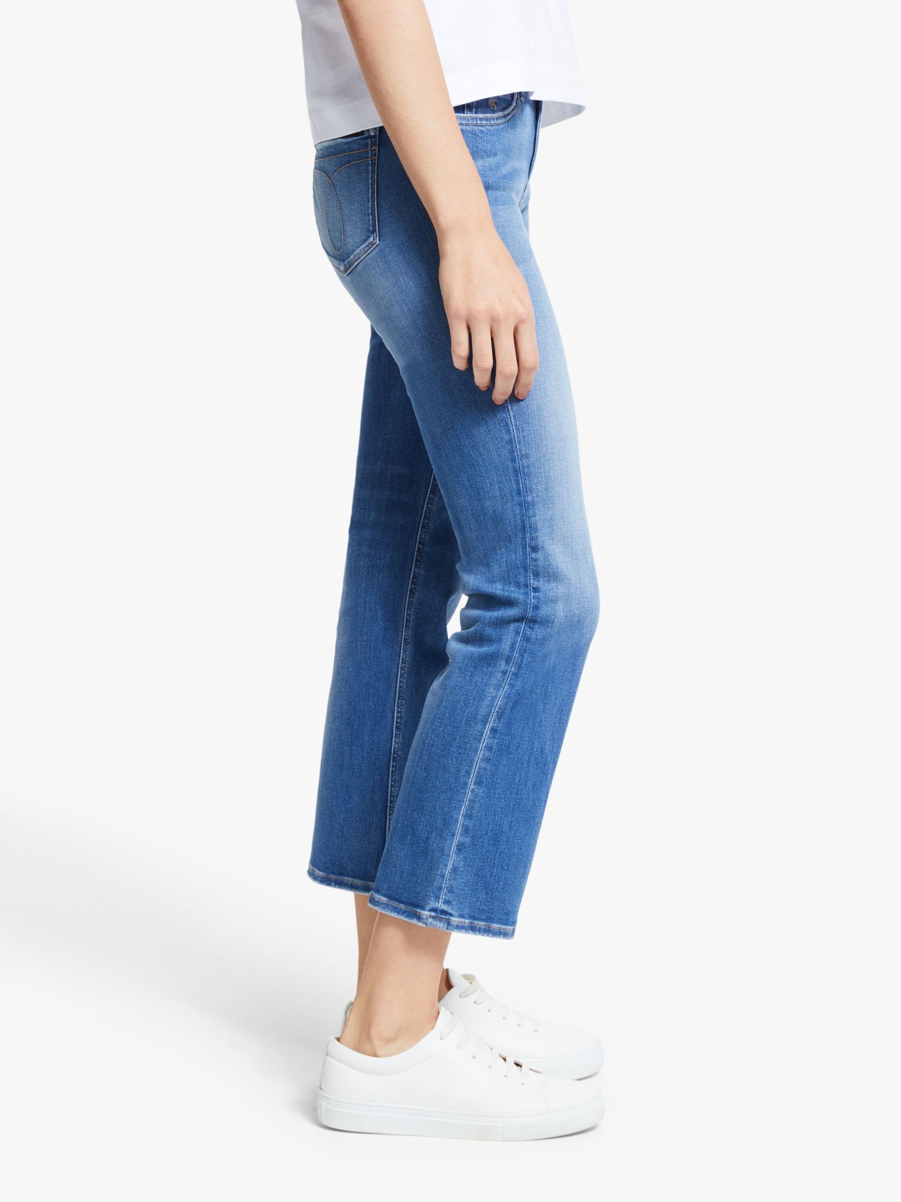 mid rise crop flare jeans