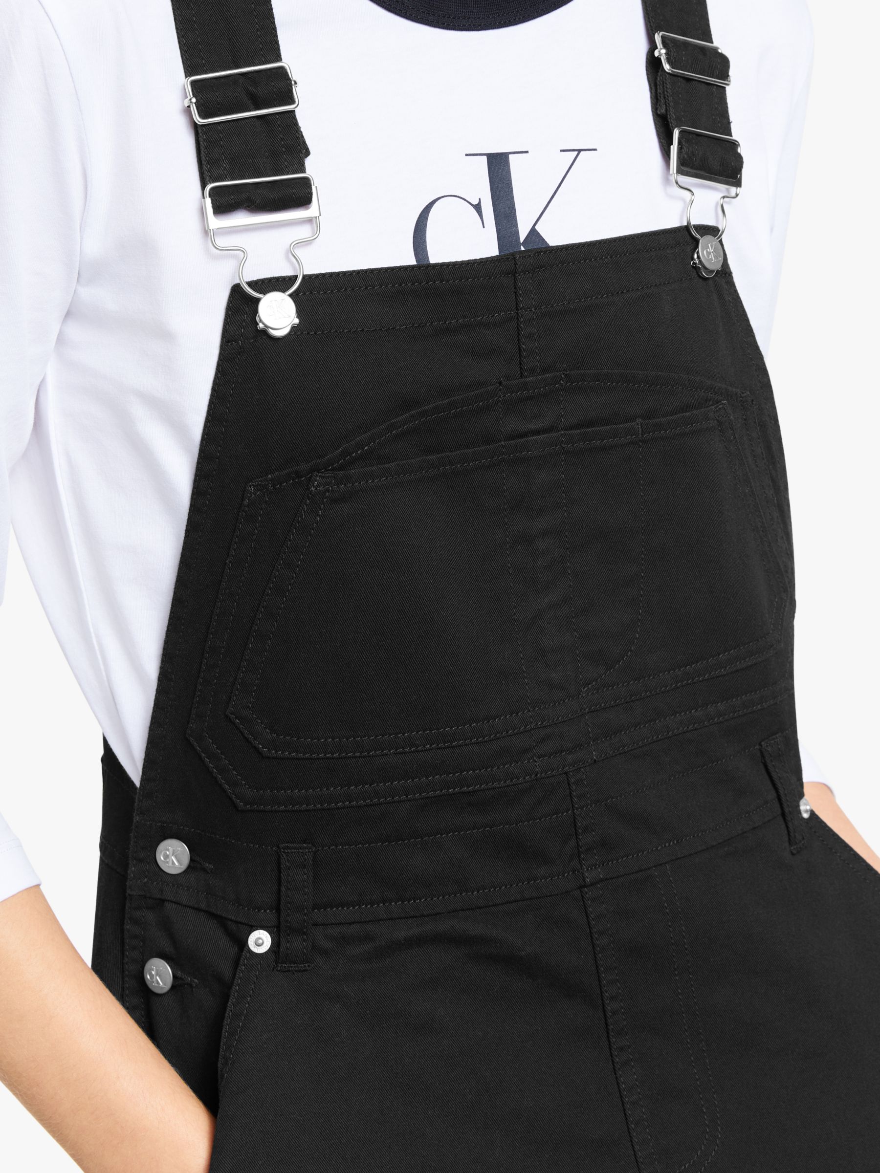 Calvin Klein Jeans Cotton Twill Dungaree Dress, CK Black