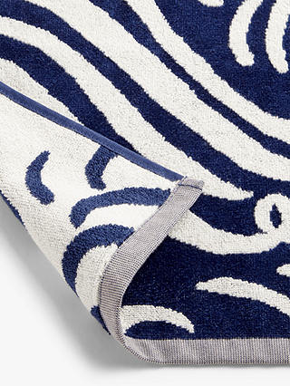 John Lewis & Partners Tidal Wave Hand Towel, Navy/White