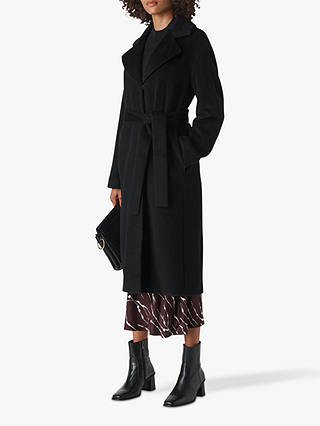 Whistles Darcey Drawn Belted Coat, Black
