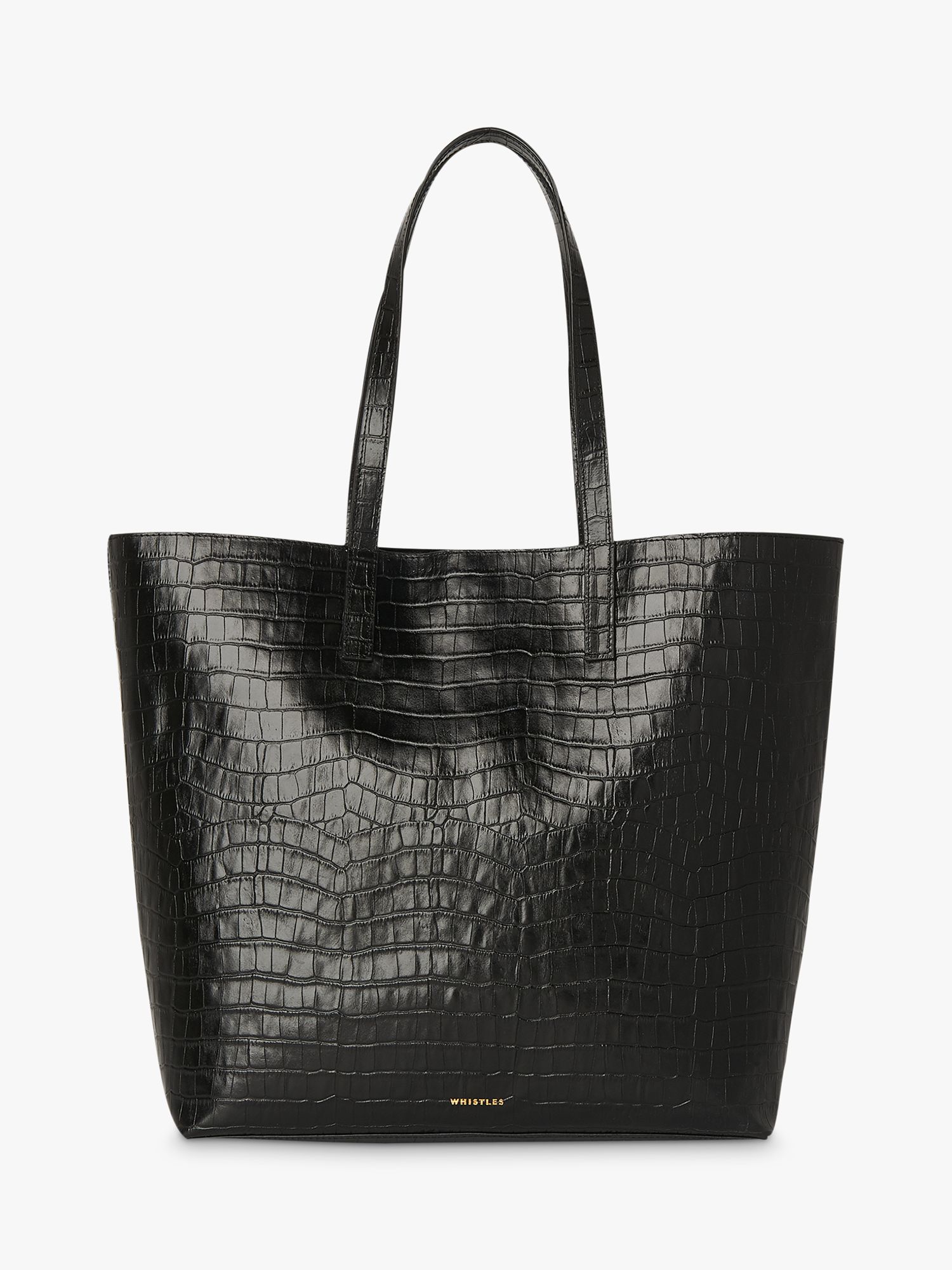 Whistles Denmark Croc Leather Tote Bag, Back at John Lewis & Partners