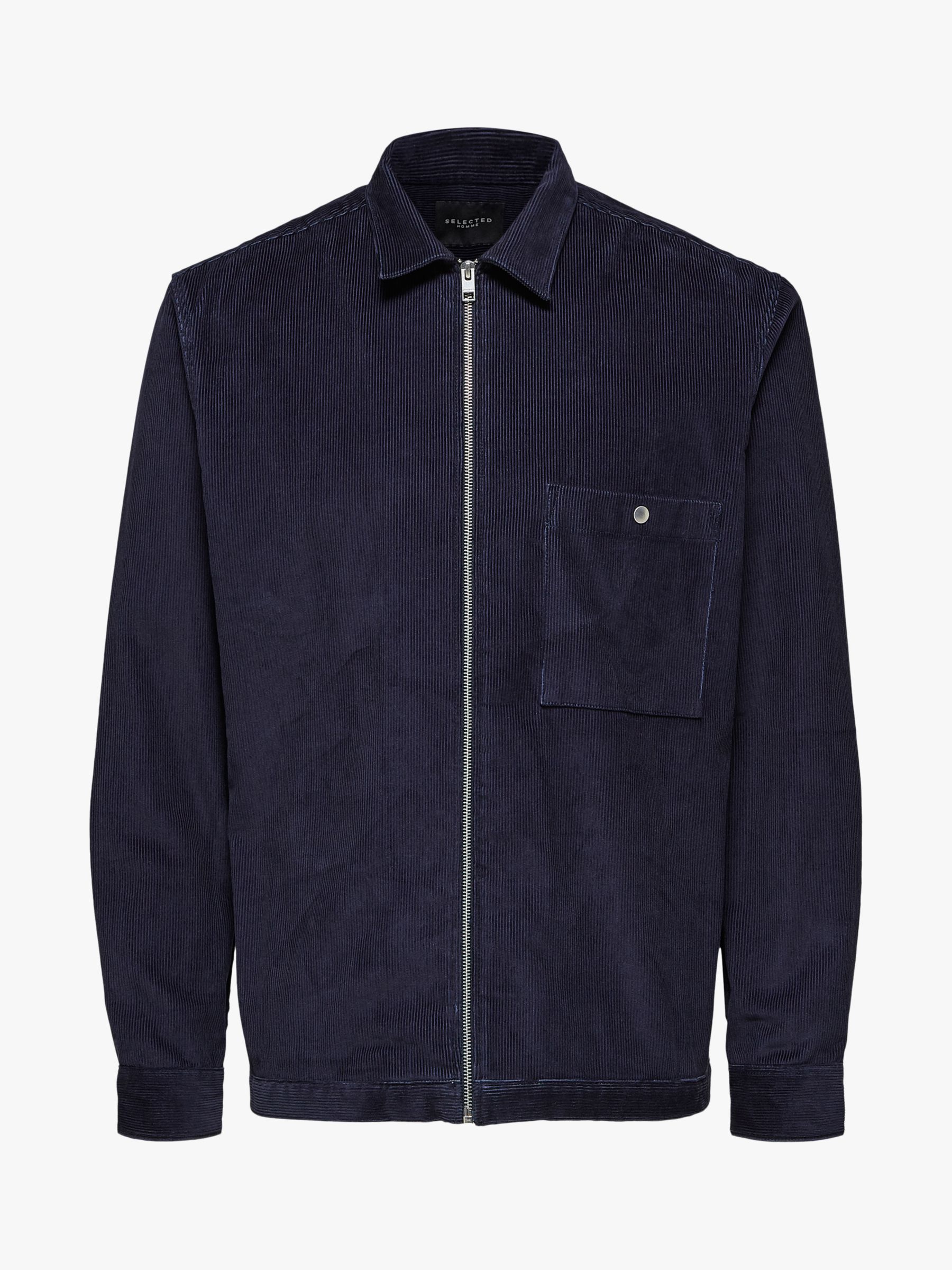 SELECTED HOMME Corduroy Overshirt, Sky Captain