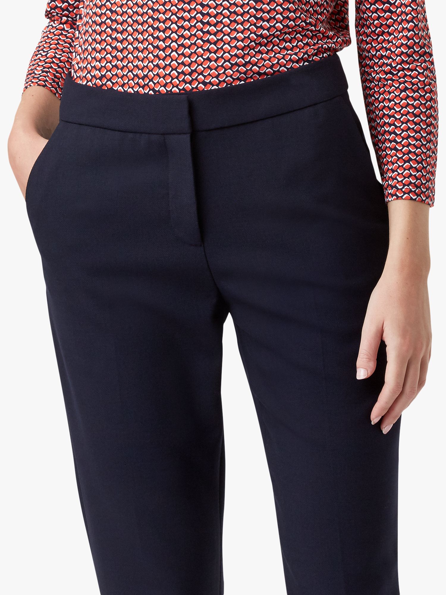 Hobbs Gael Tapered Trousers, Navy at John Lewis & Partners