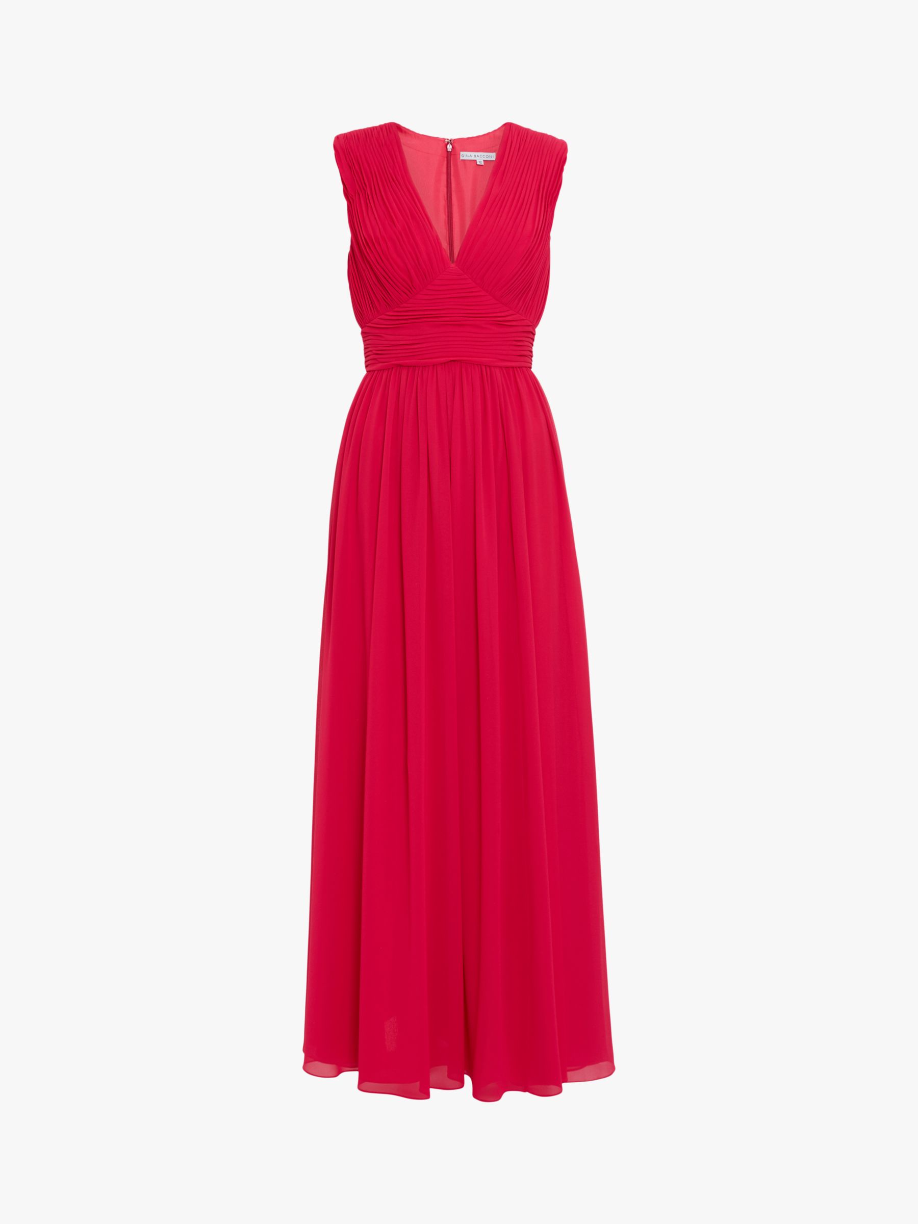 Gina Bacconi Saina Chiffon Maxi Dress Fuchsia at John Lewis