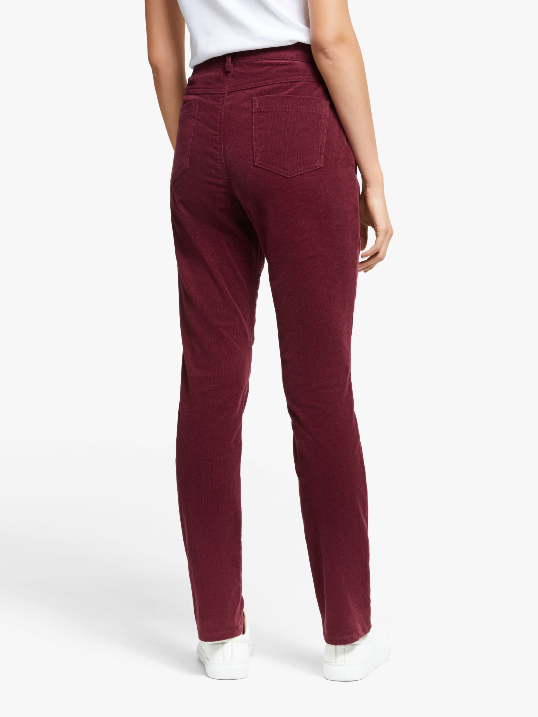 Collection WEEKEND by John Lewis Slim Cord Trousers, Burgundy at John ...