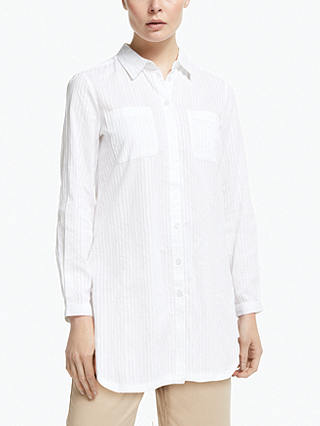 John Lewis & Partners Longline Shirt, White