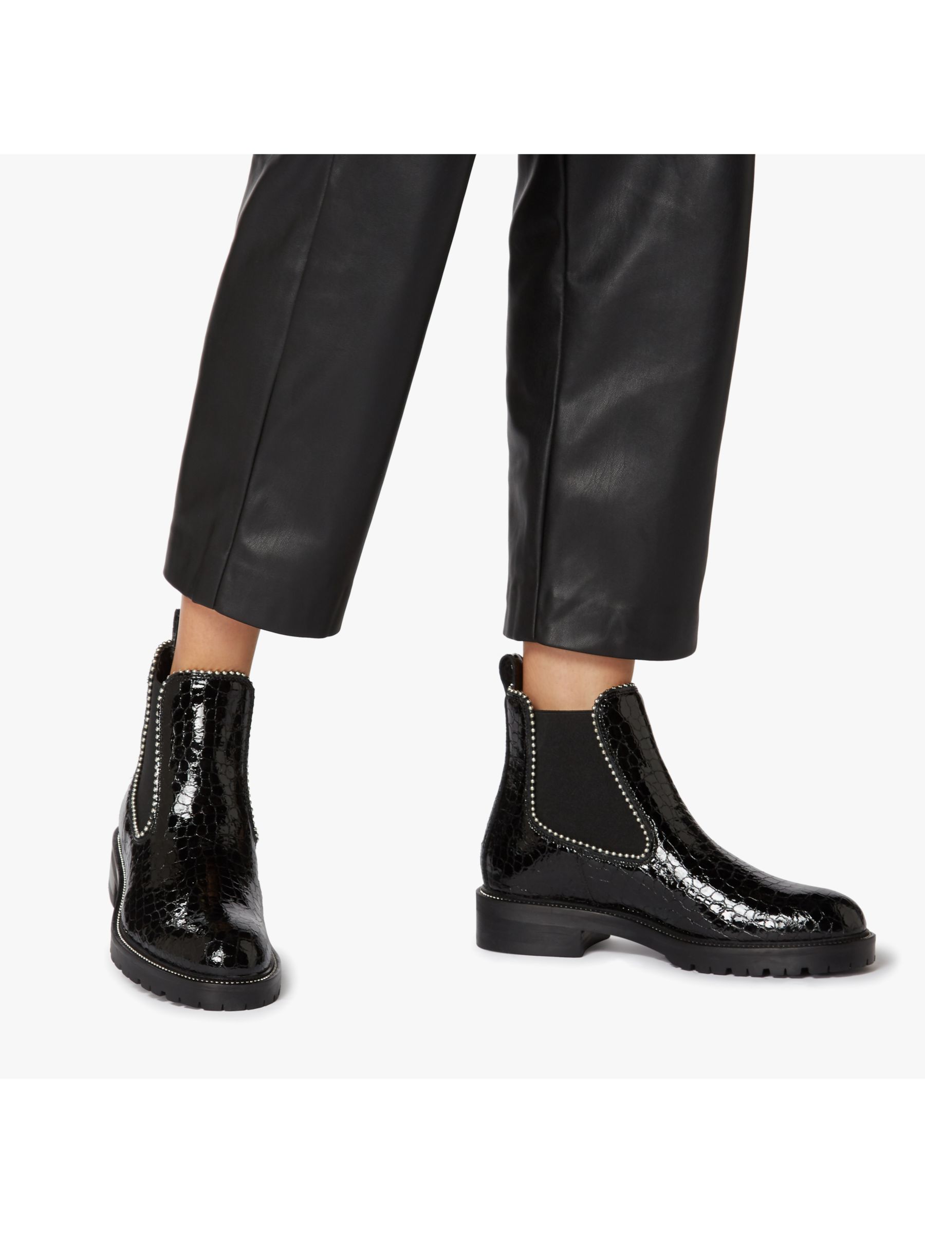 croc patent chelsea boots