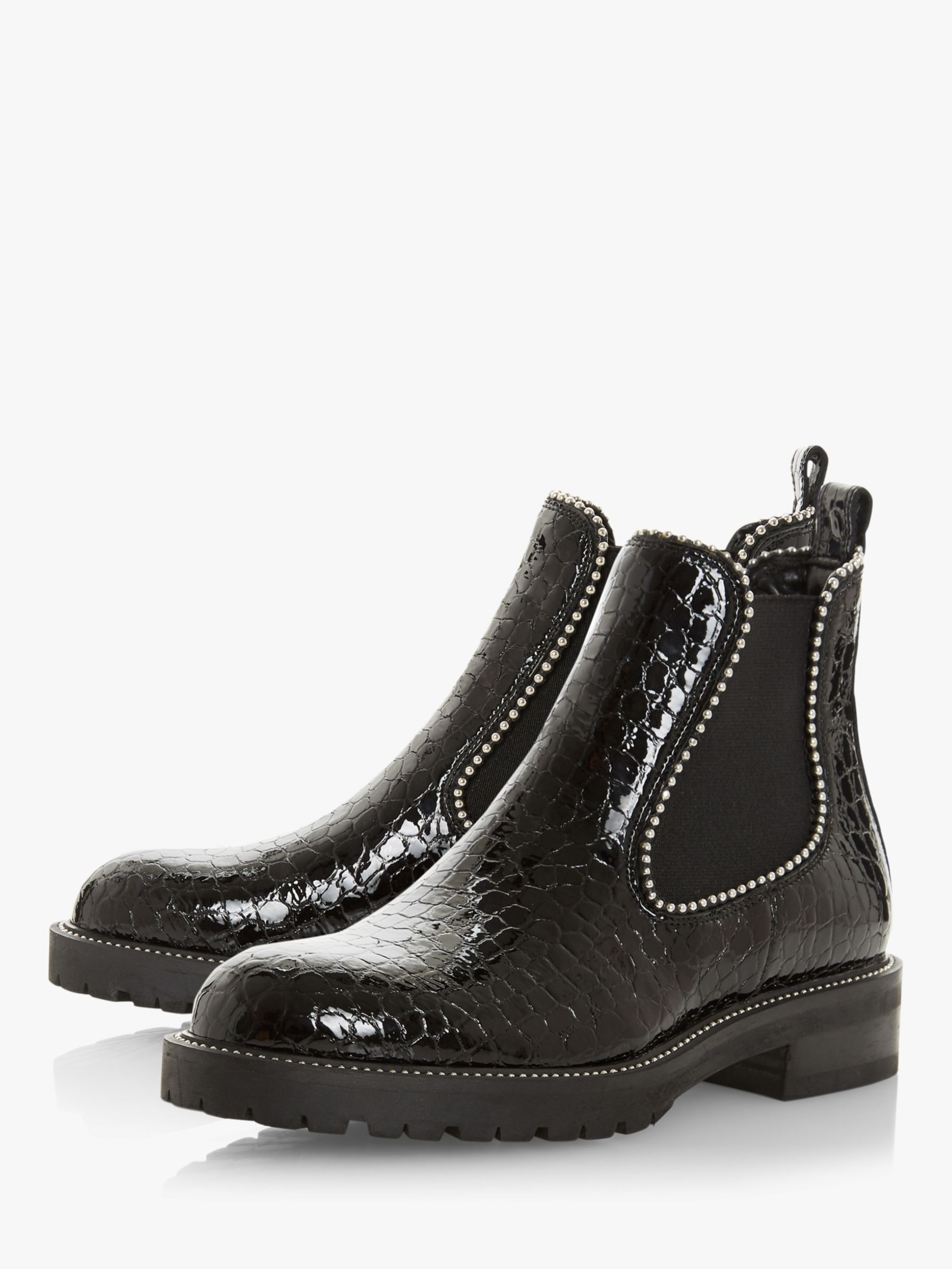 croc patent chelsea boots