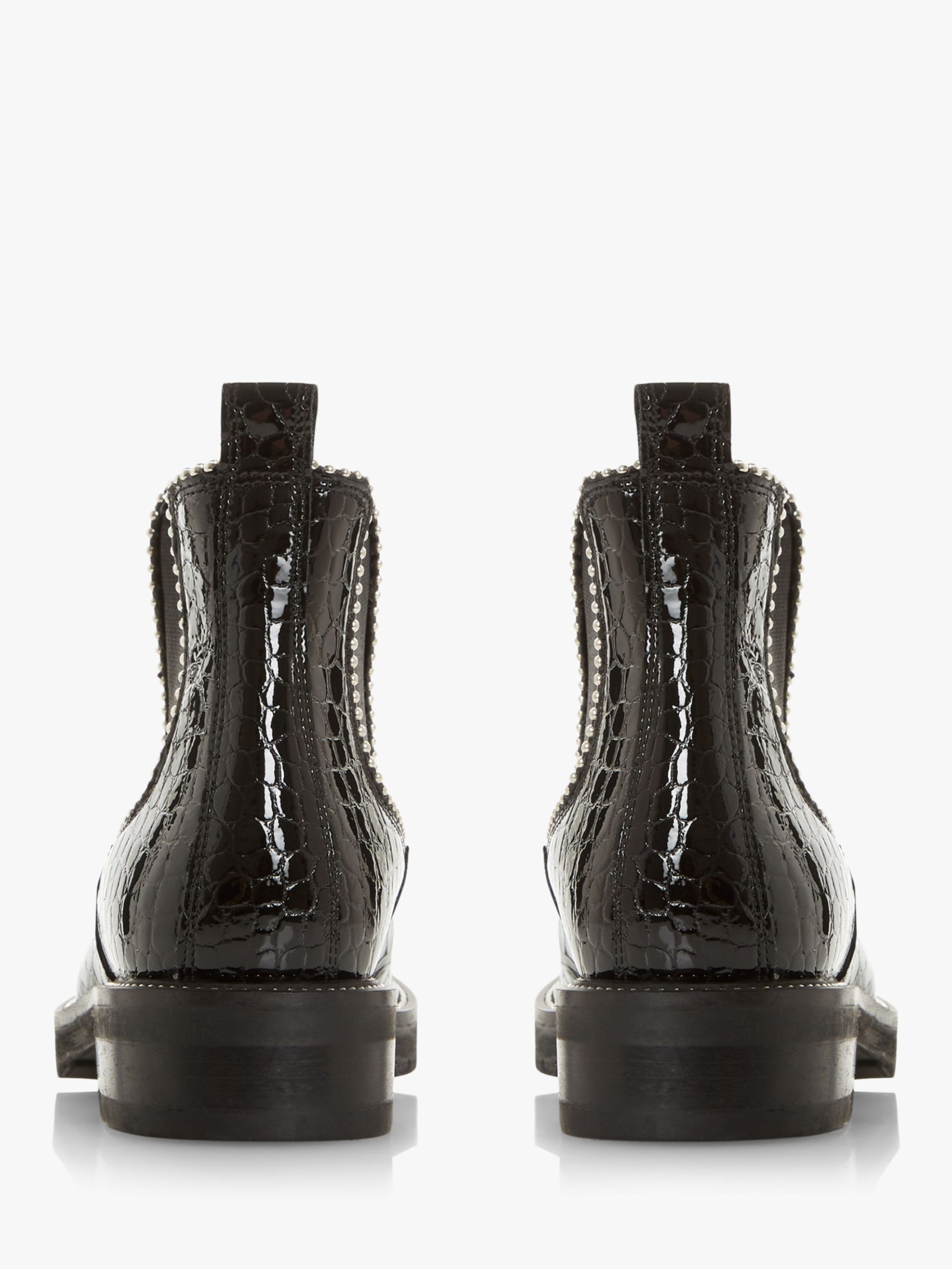 dune black patent boots