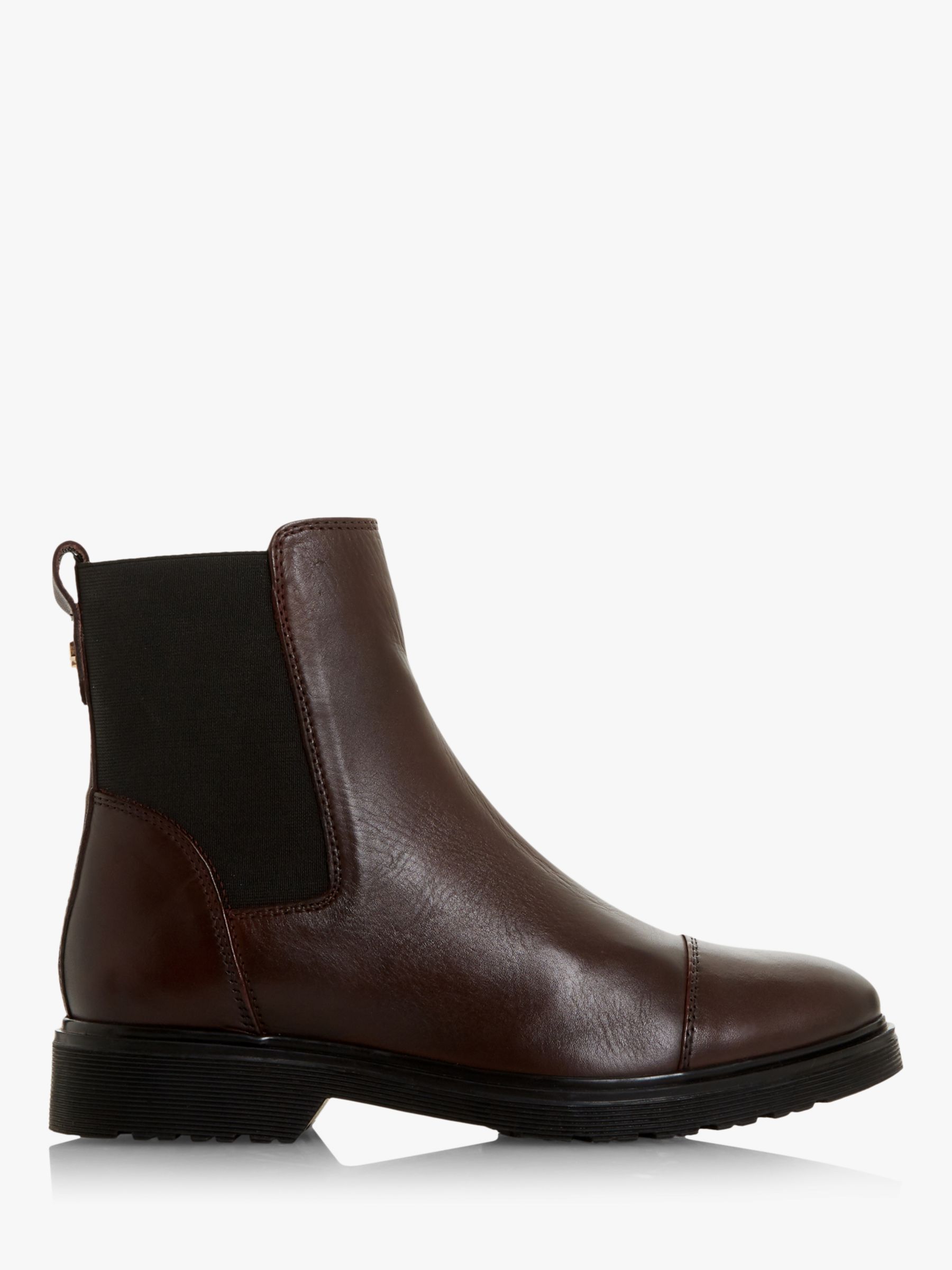 Dune Paysan Leather Cleated Chelsea Boots, Burgundy