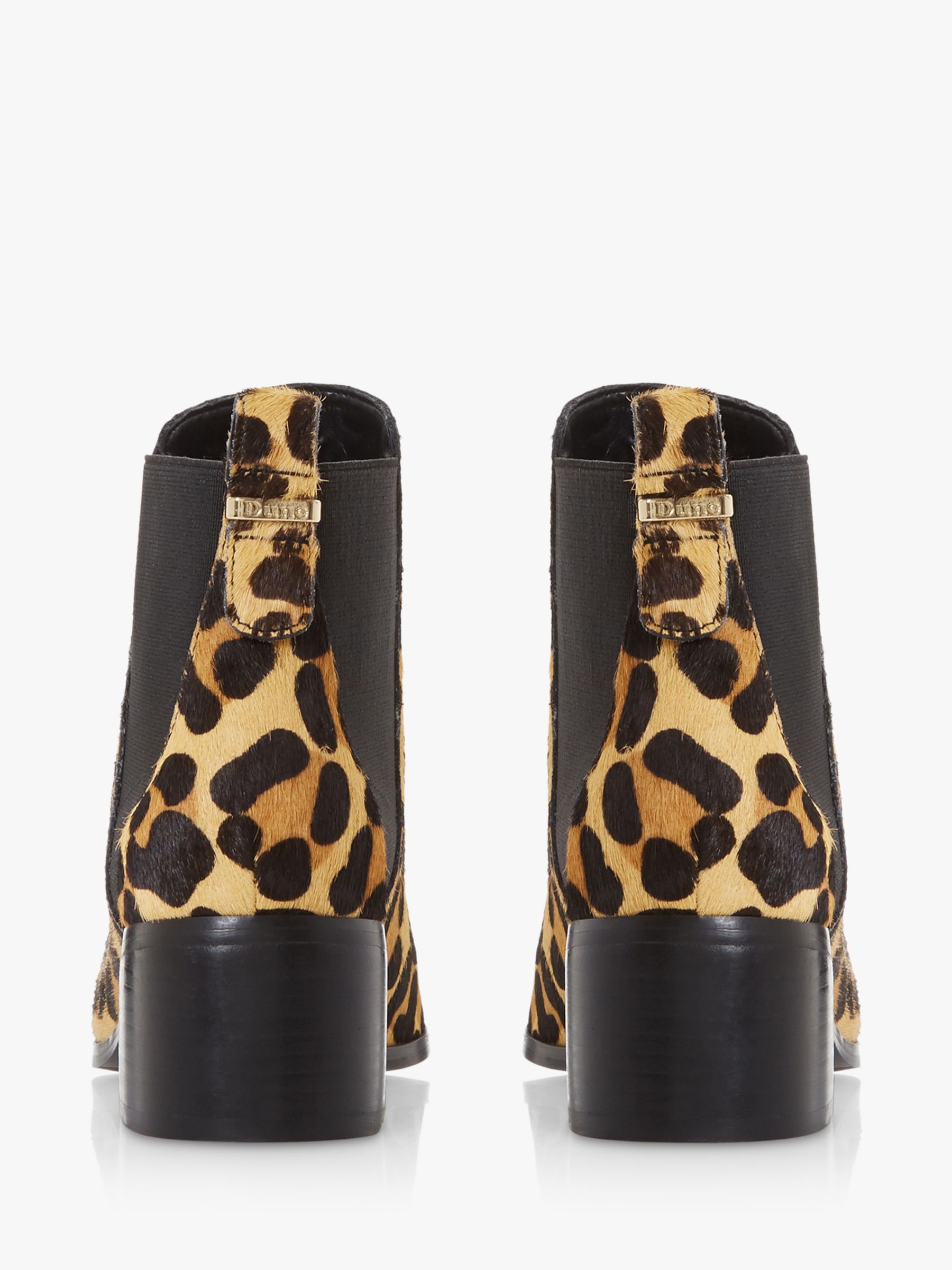 dune leopard print ankle boots