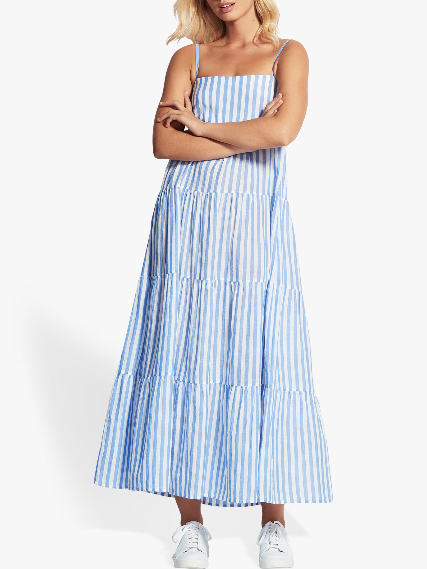 Seafolly Stripe Tiered Dress, Chambray