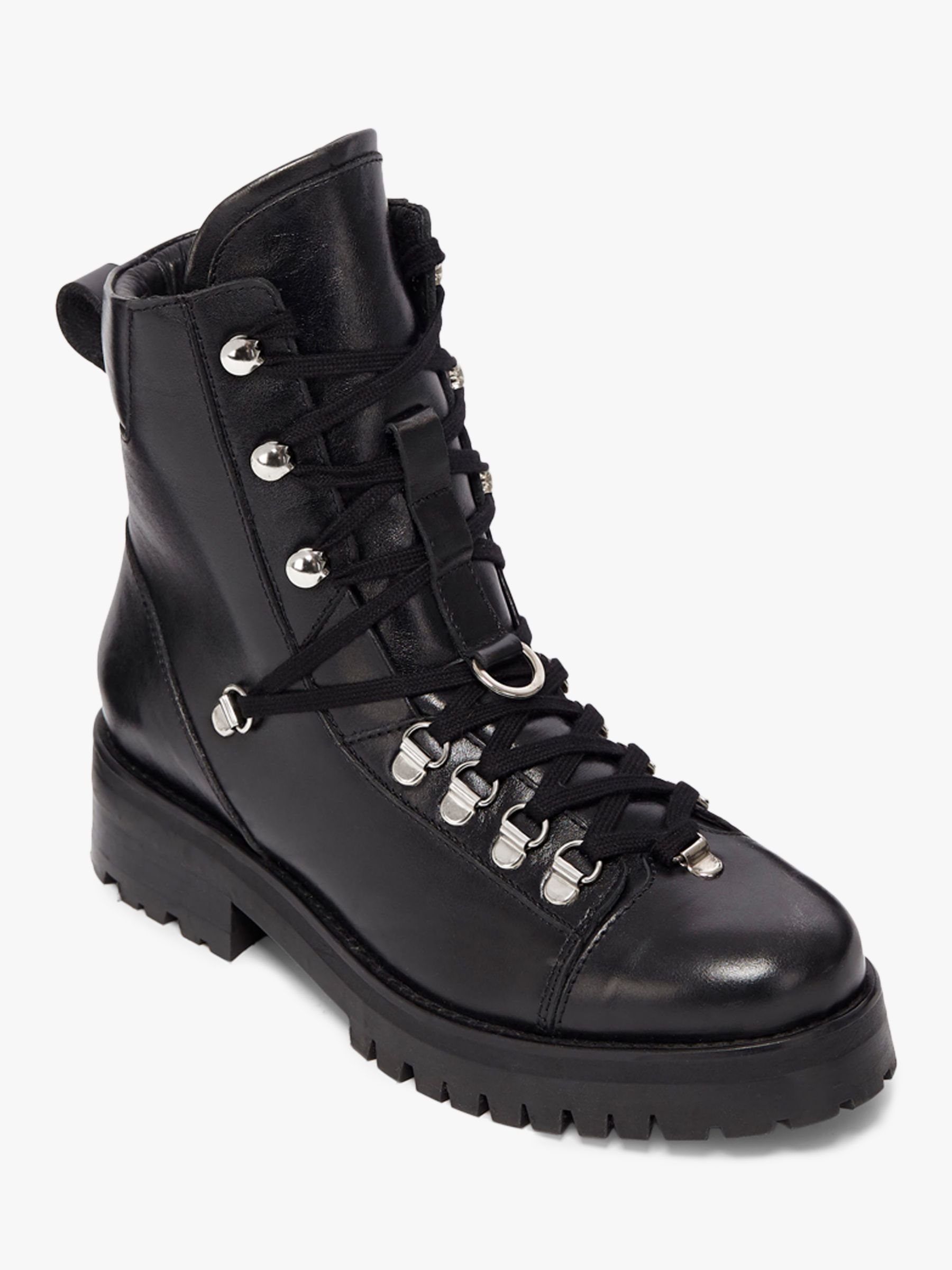AllSaints Franka Leather Bilker Boots, Black