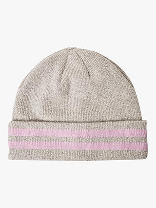 French Connection Sport Stripe Knitted Beanie, Grey/Lavender