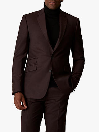 Jaeger Wool Flannel Slim Fit Suit Jacket, Burgundy