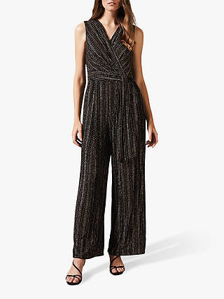 Phase Eight Roxy Jumpsuit, Black/Gold