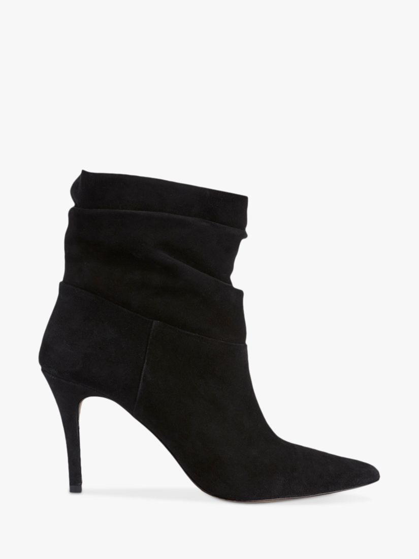 Mint Velvet Anya Suede Slouchy Ankle Boots, Black at John Lewis & Partners
