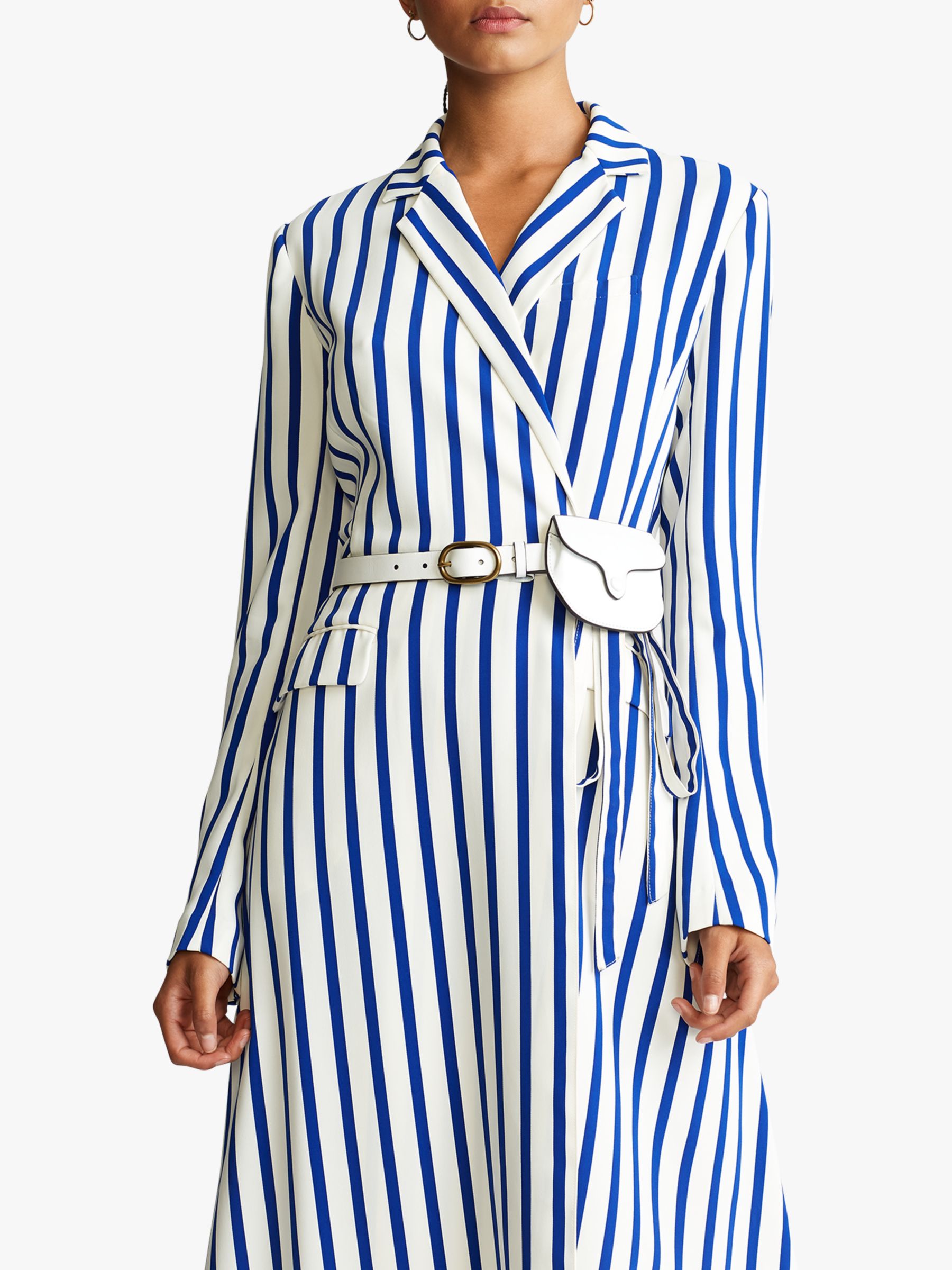 Polo Ralph Lauren Gian Stripe Wrap Dress, Collection Blue/White