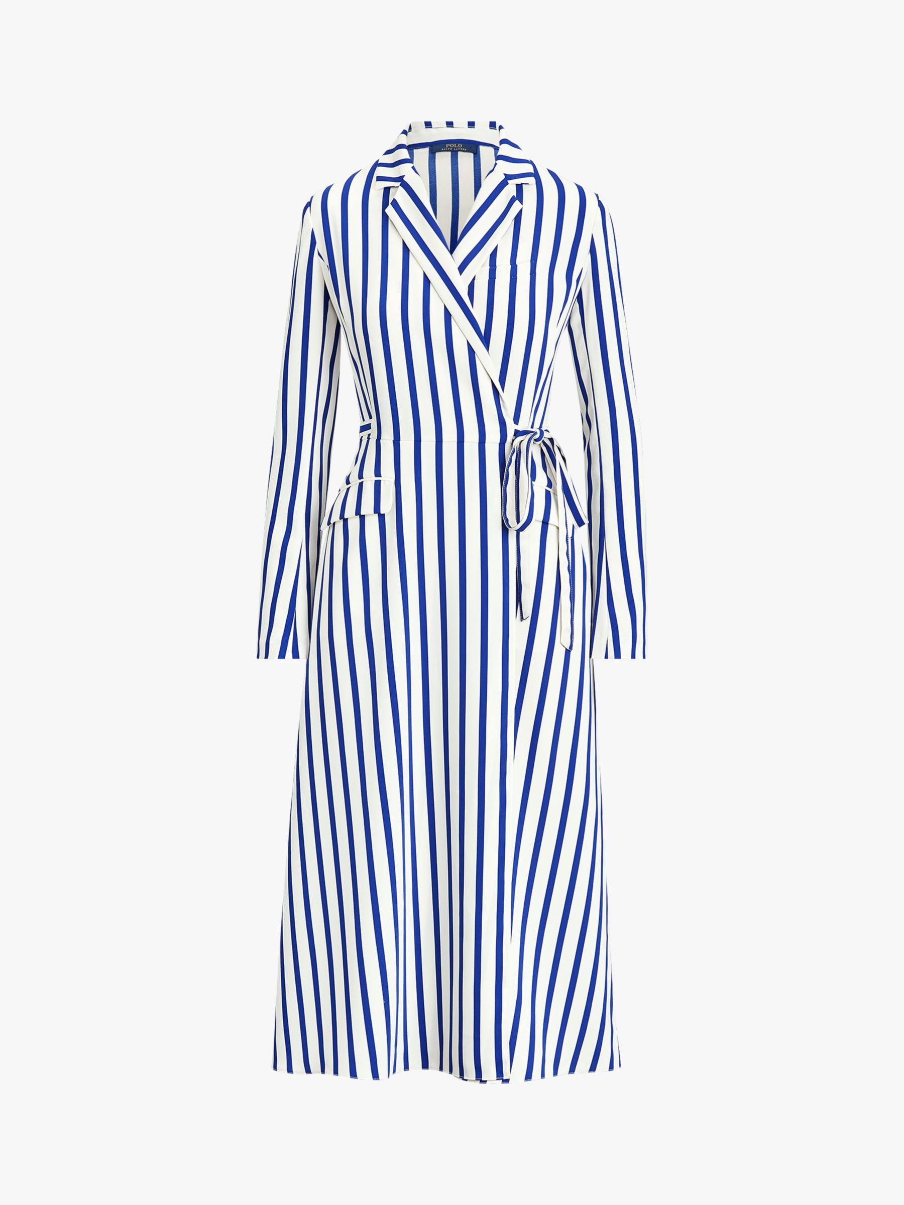 Polo Ralph Lauren Gian Stripe Wrap Dress, Collection Blue/White