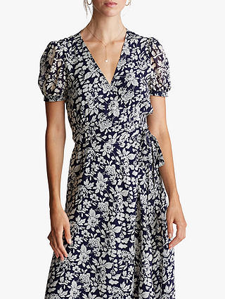 Polo Ralph Lauren Floral Print Wrap Dress, Navy