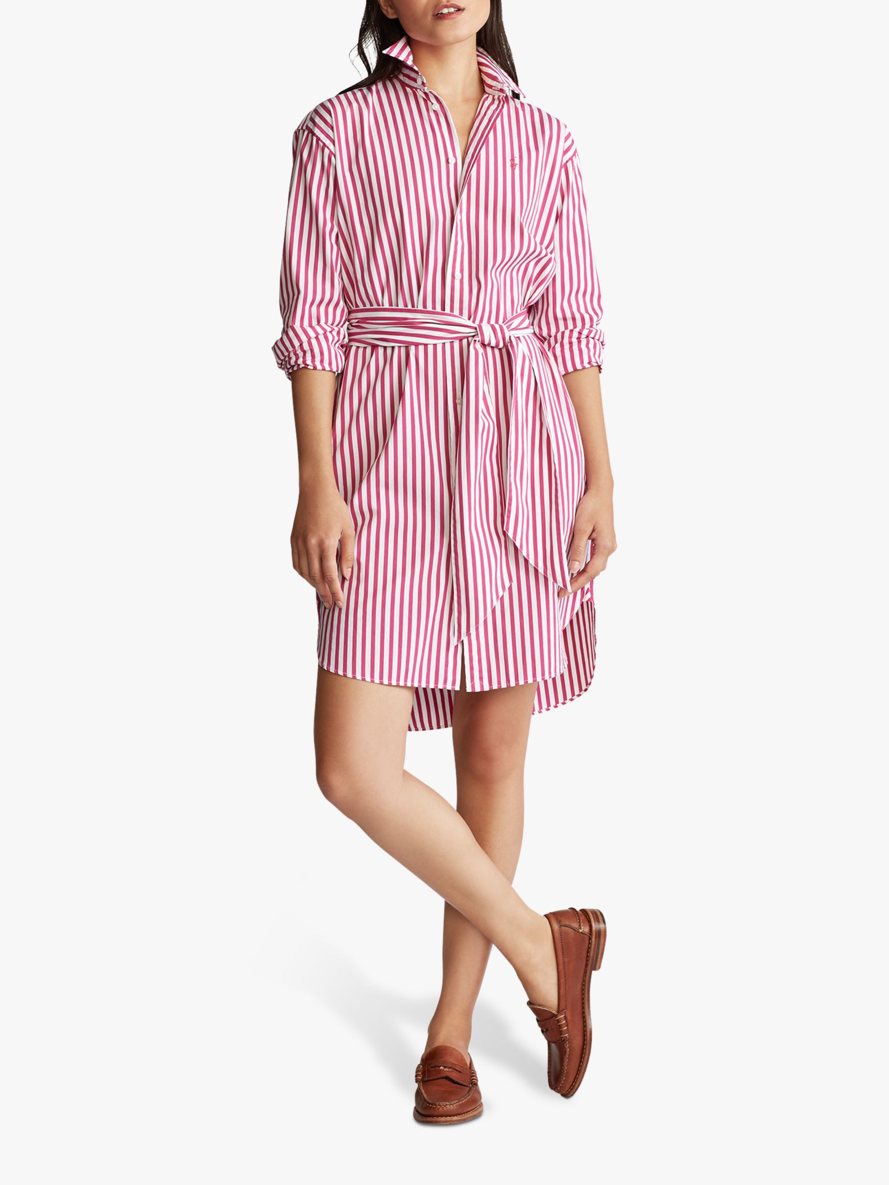 ralph lauren pink and white striped dress