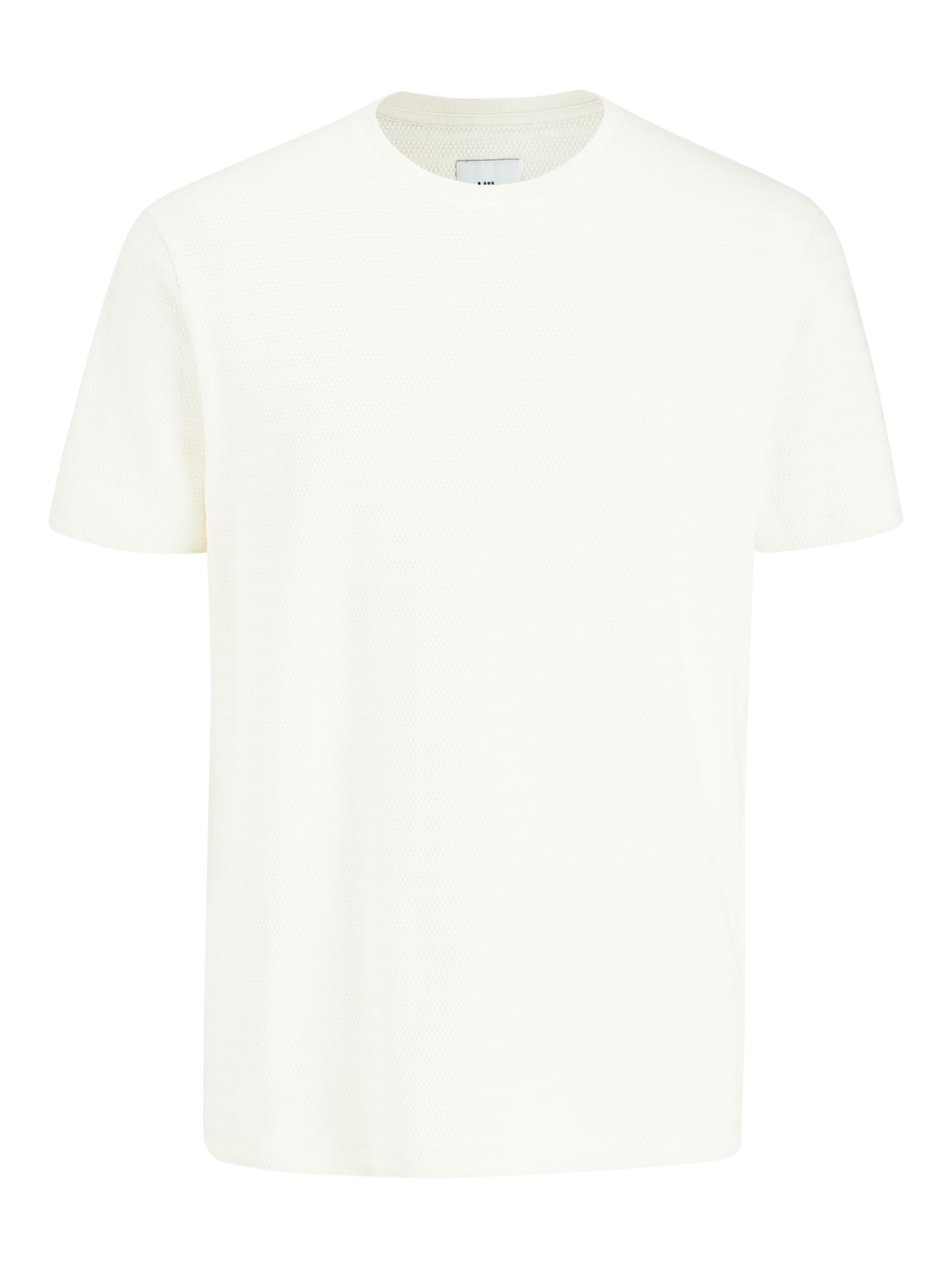 Kin Texture Crew Neck T-Shirt, White at John Lewis & Partners