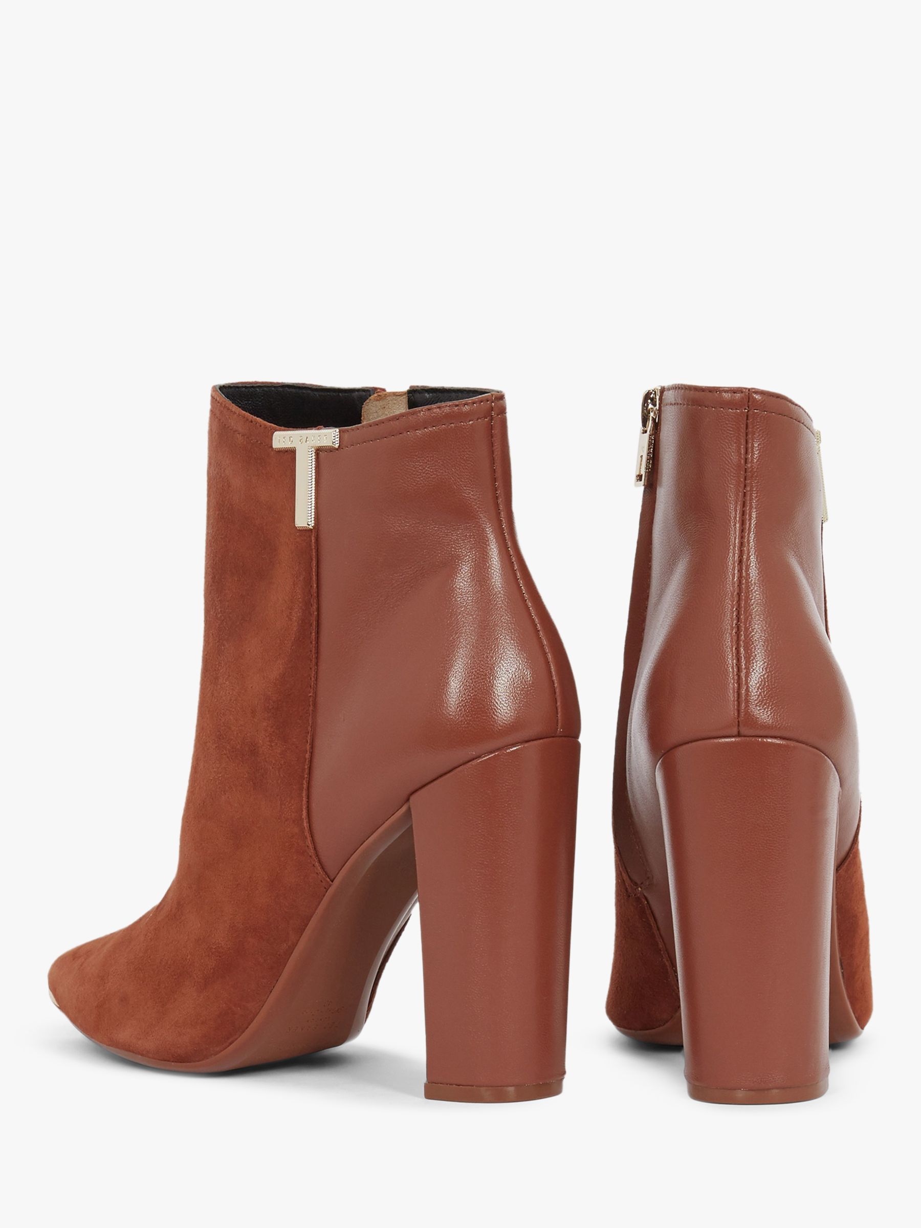 Ted Baker Inala Leather Suede Point Toe Ankle Boots, Tan at John Lewis ...